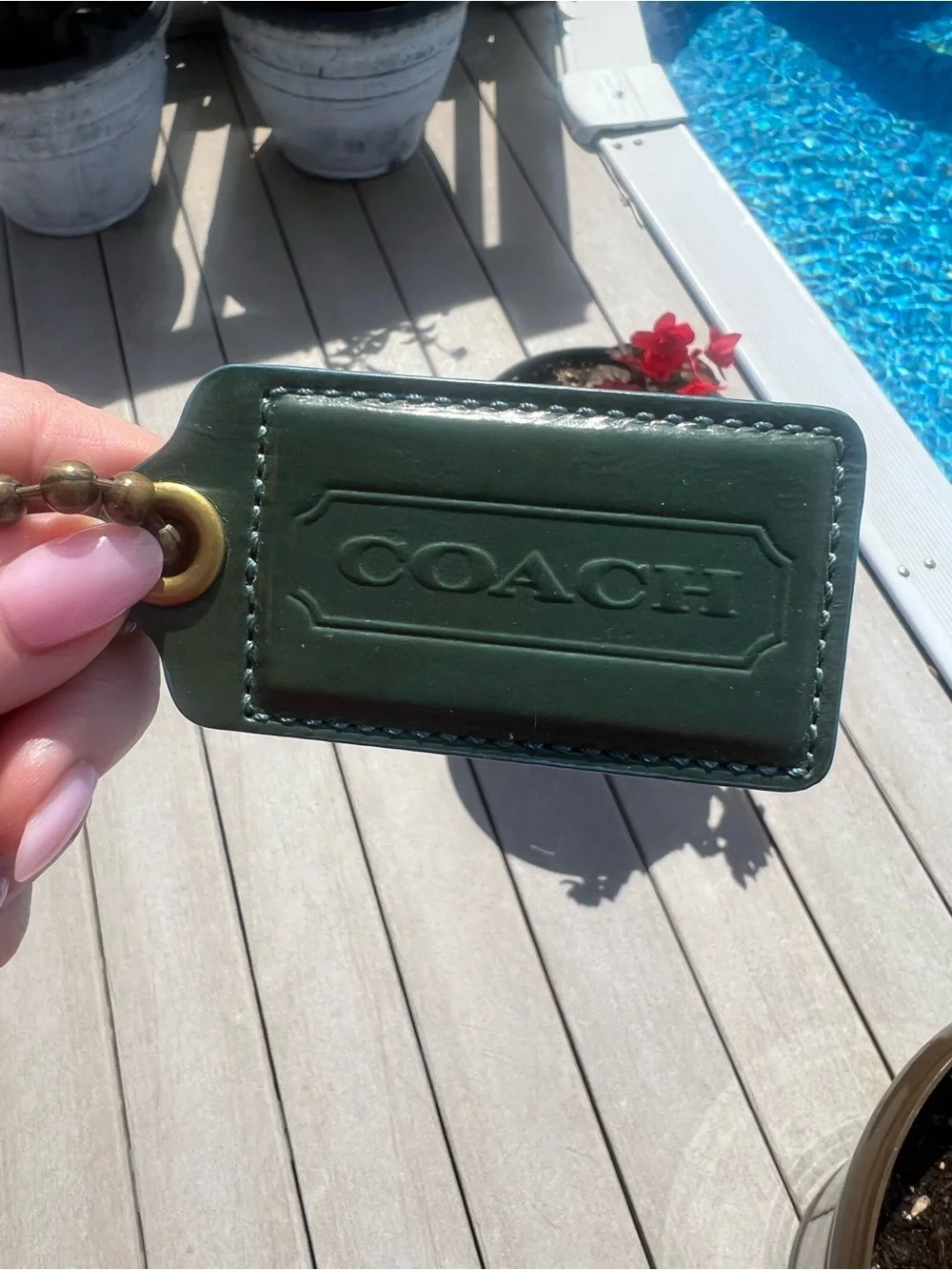 Coach Dark Green Patent Leather Hangtag